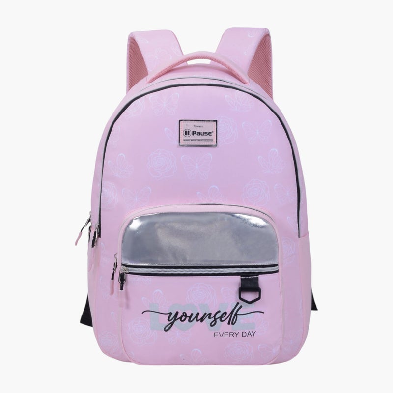 PAUSE Floral Print Backpack with Adjustable Straps and Zip Closure - 6x12x21 cms - Image 1